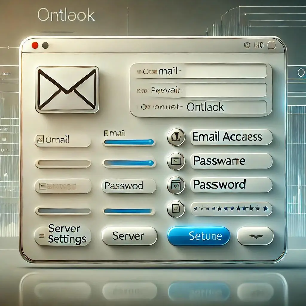 Tampilan aplikasi Outlook dengan menu pengaturan email yang terbuka.